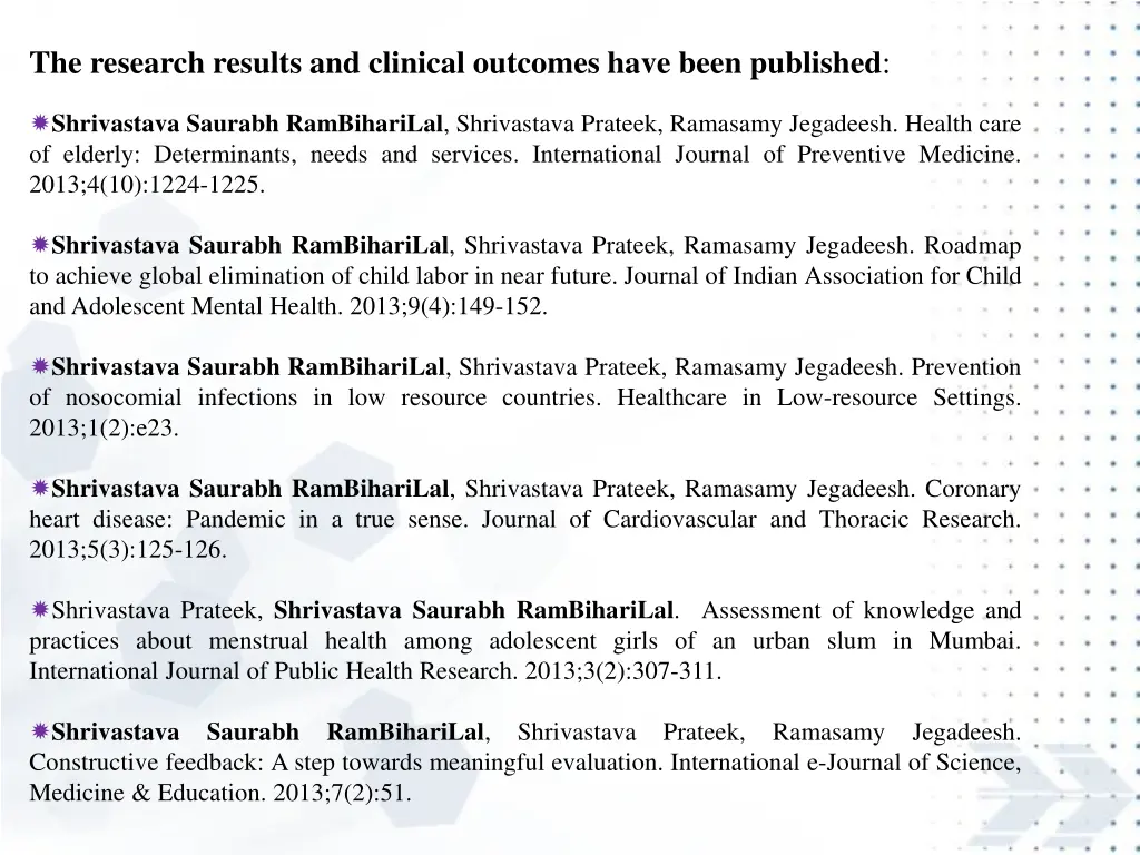 the research results and clinical outcomes have 9