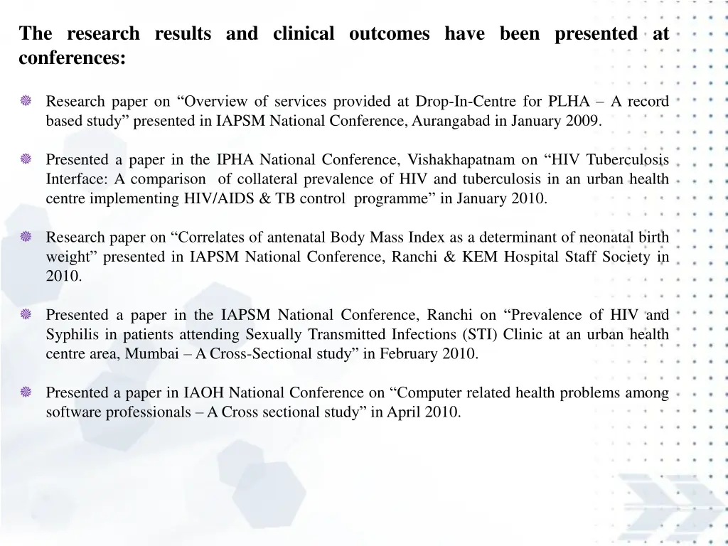 the research results and clinical outcomes have