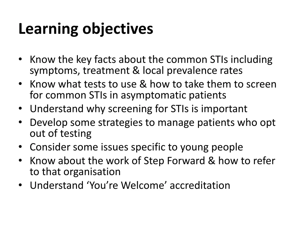 learning objectives