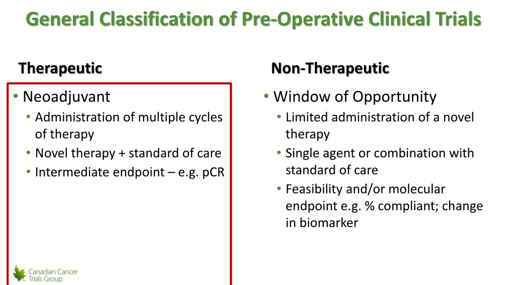 general classification of pre operative clinical 1