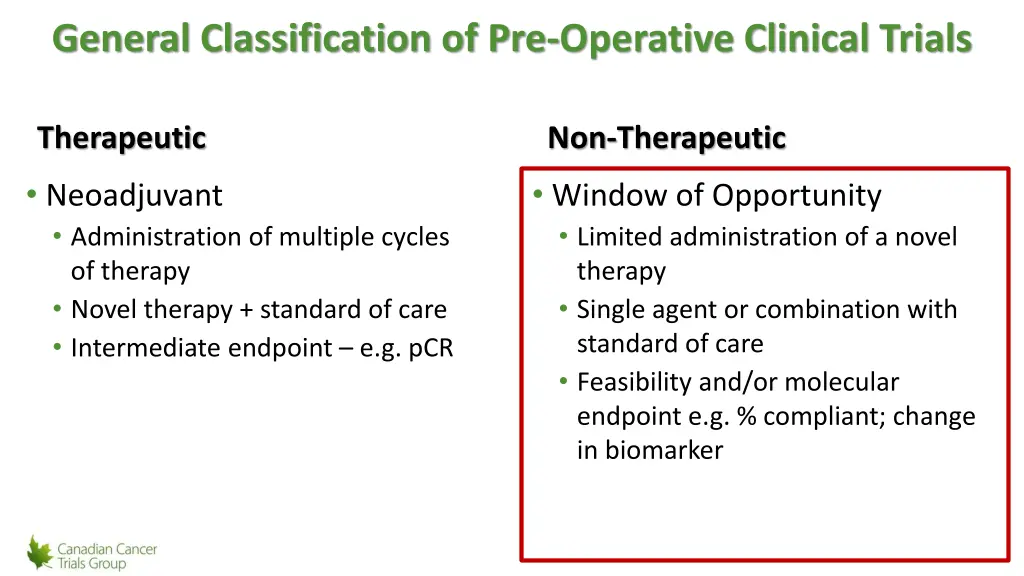 general classification of pre operative clinical 2