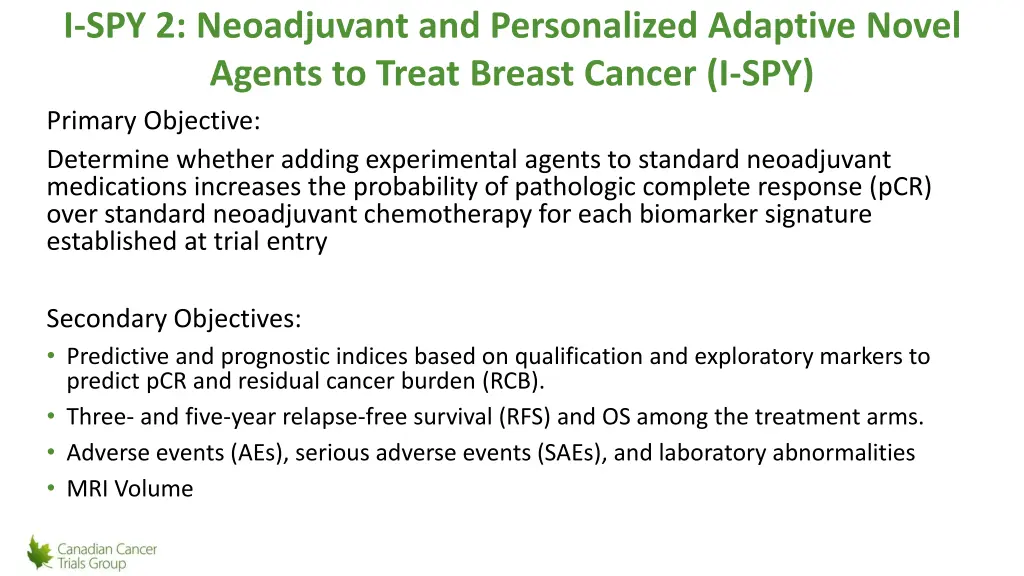 i spy 2 neoadjuvant and personalized adaptive 1
