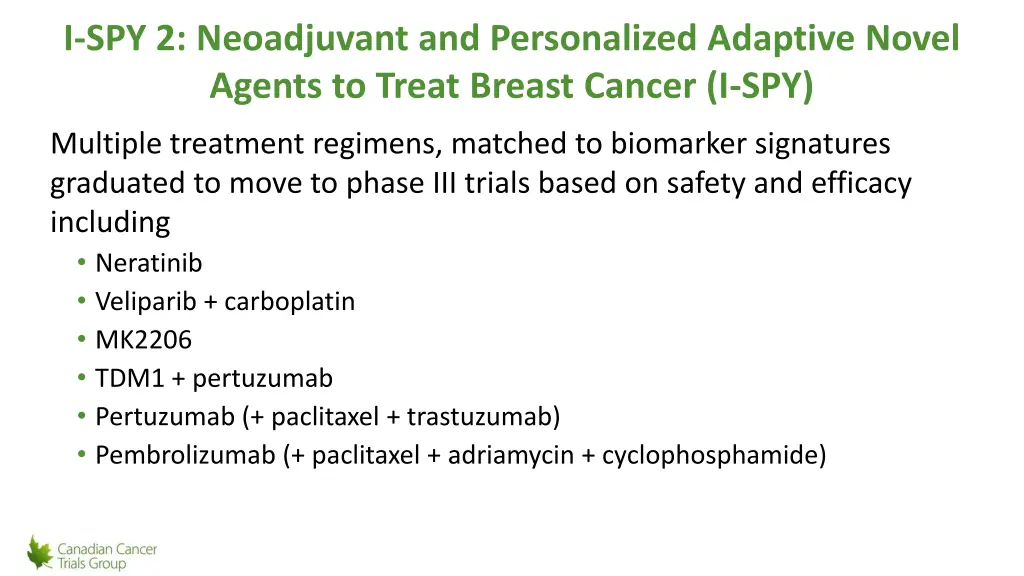 i spy 2 neoadjuvant and personalized adaptive 2