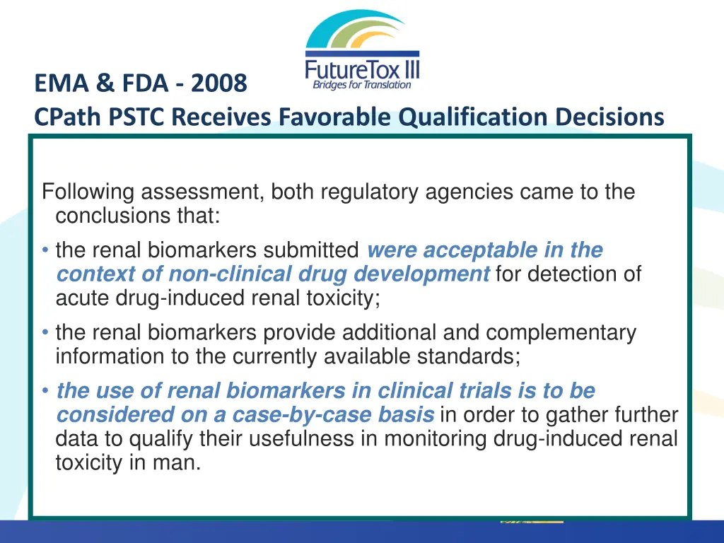 ema fda 2008 cpath pstc receives favorable