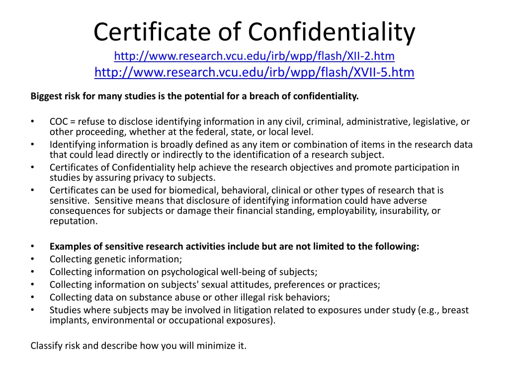 certificate of confidentiality http www research