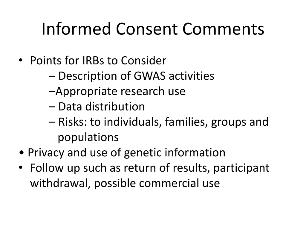 informed consent comments