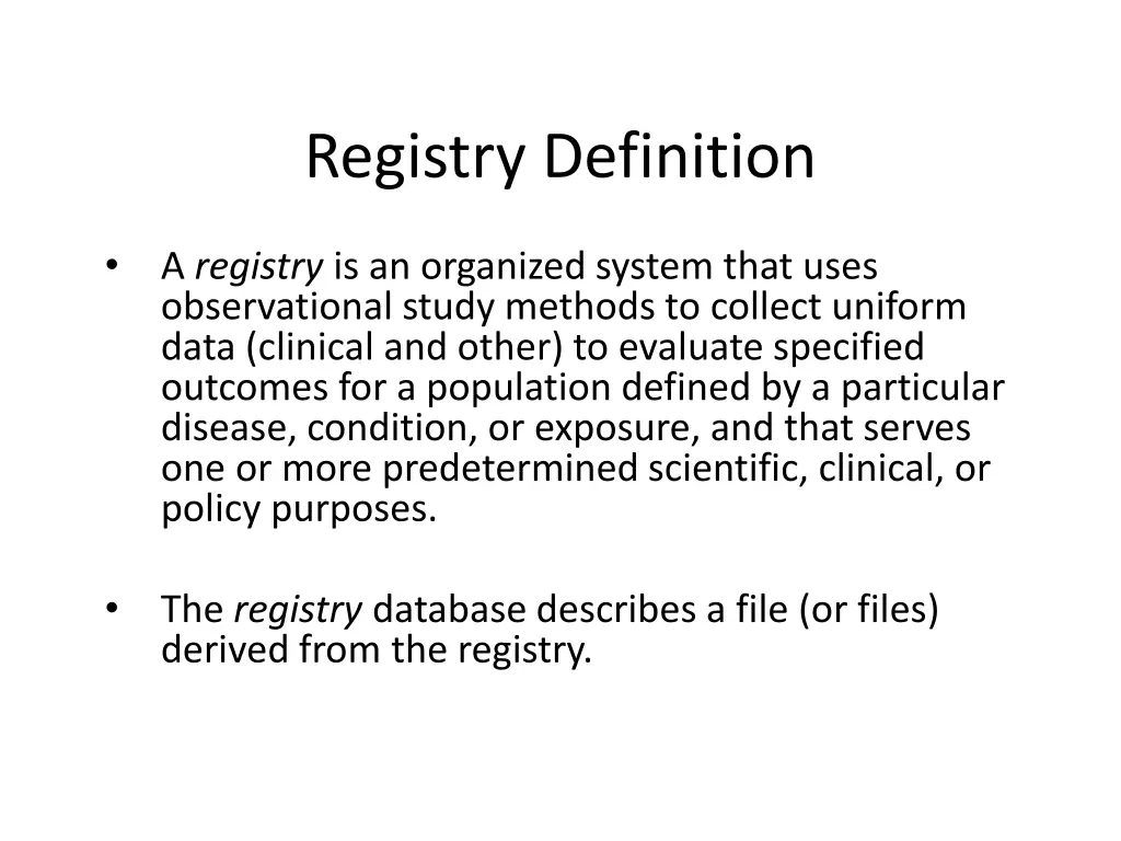 registry definition
