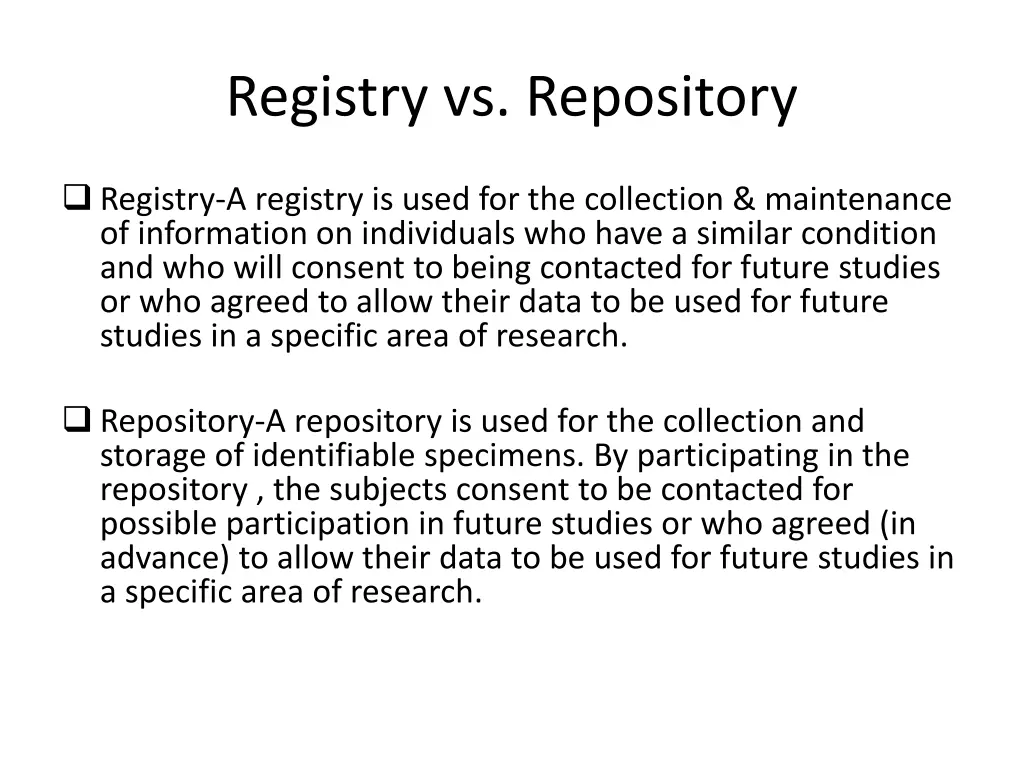 registry vs repository