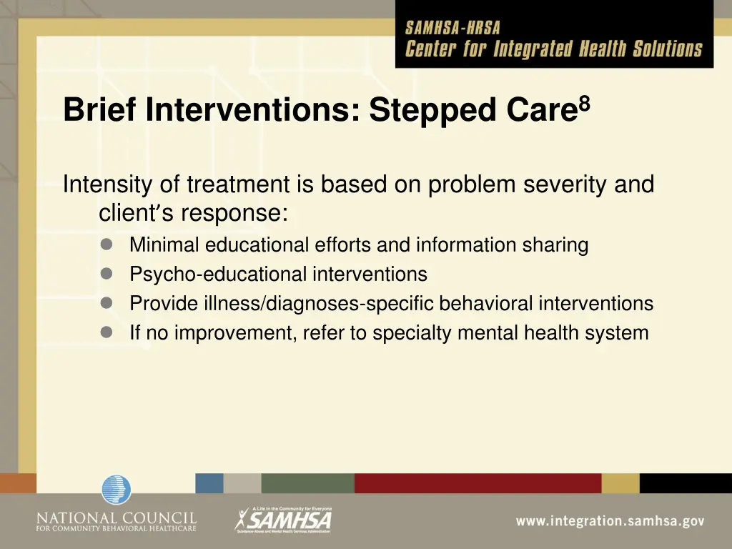 brief interventions stepped care 8