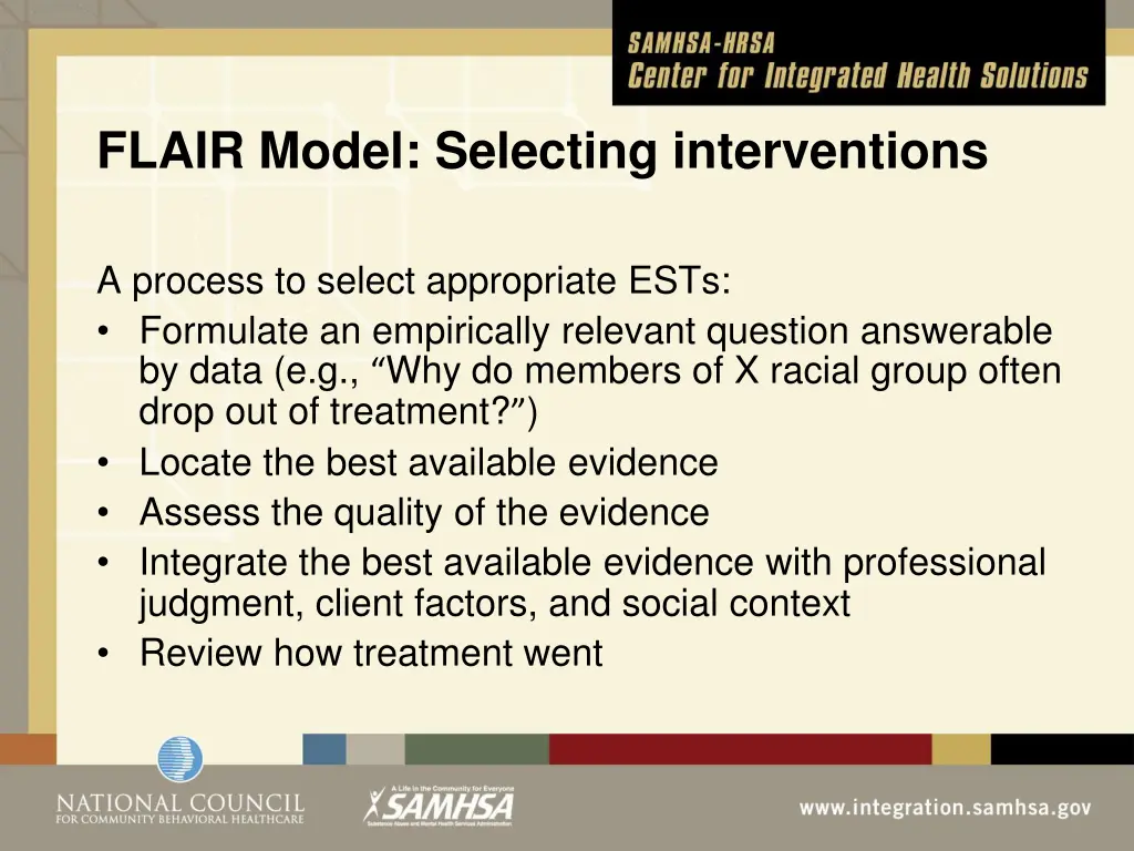 flair model selecting interventions