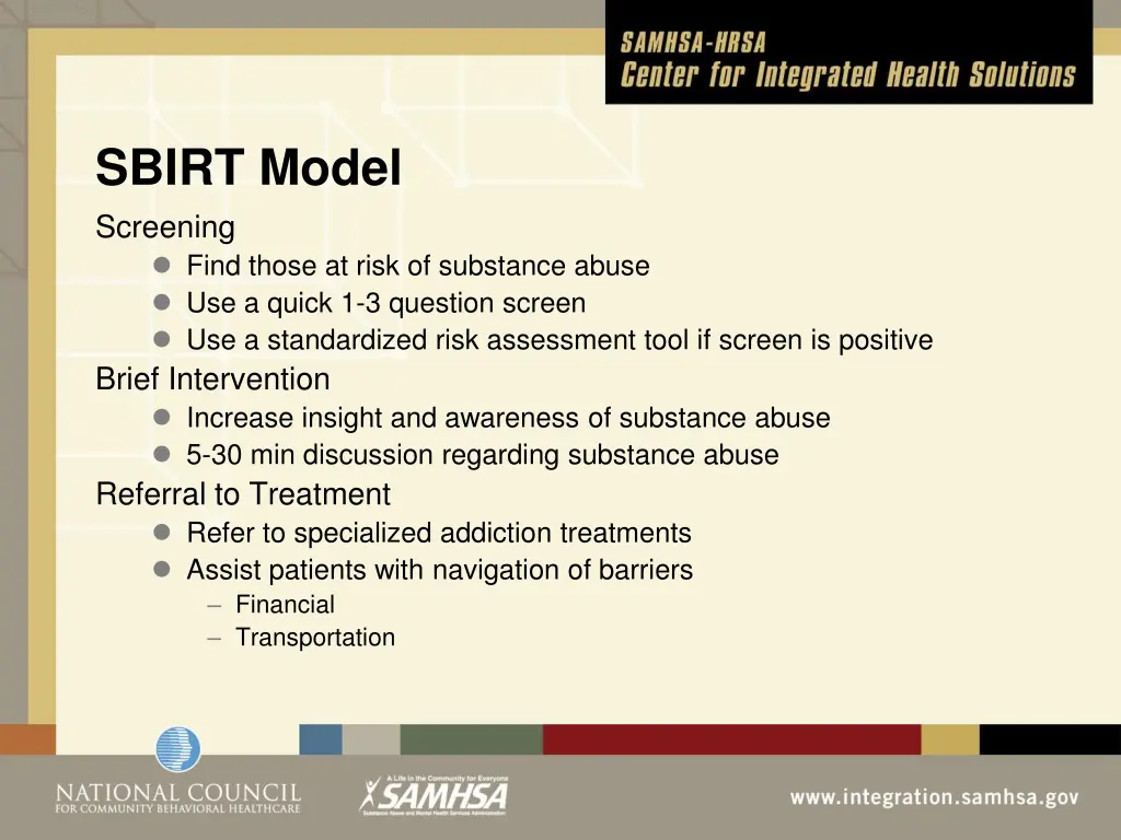 sbirt model screening find those at risk