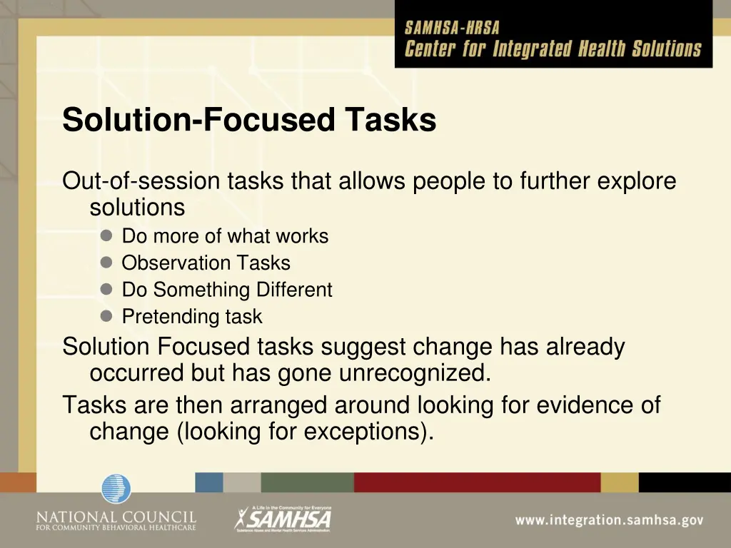 solution focused tasks