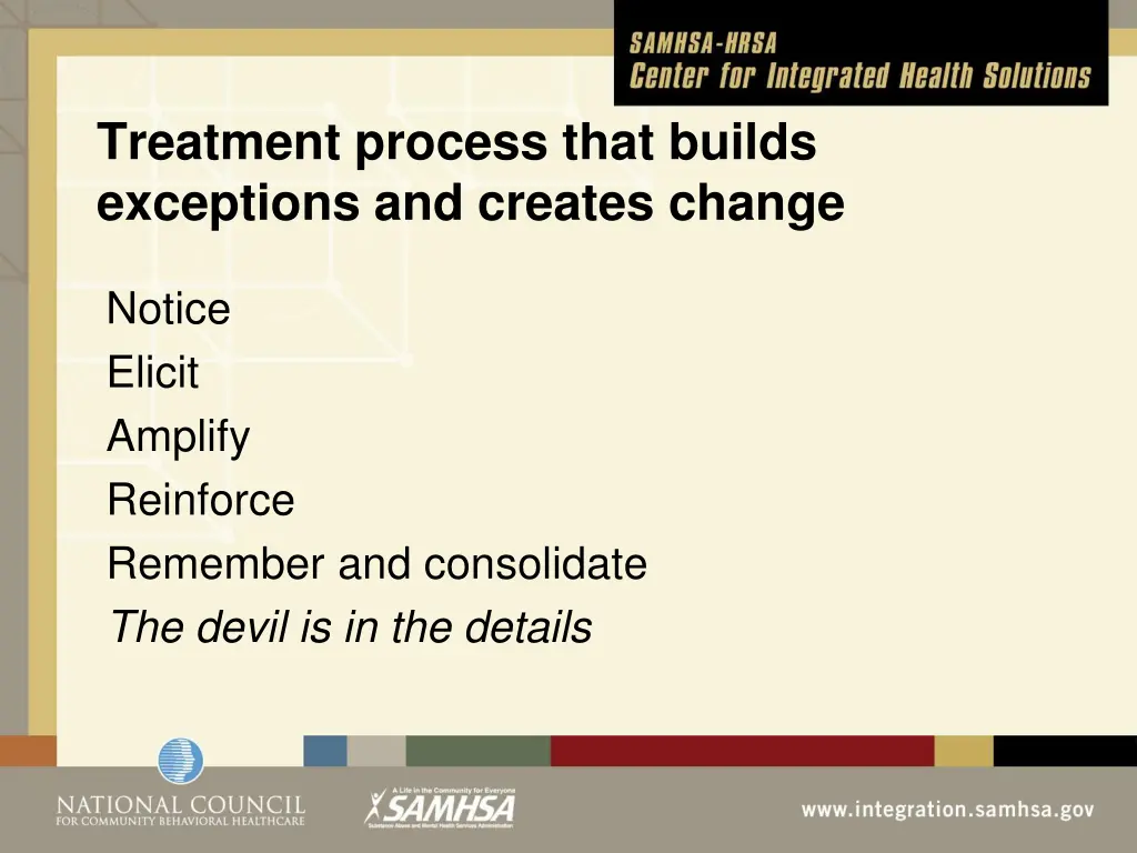 treatment process that builds exceptions