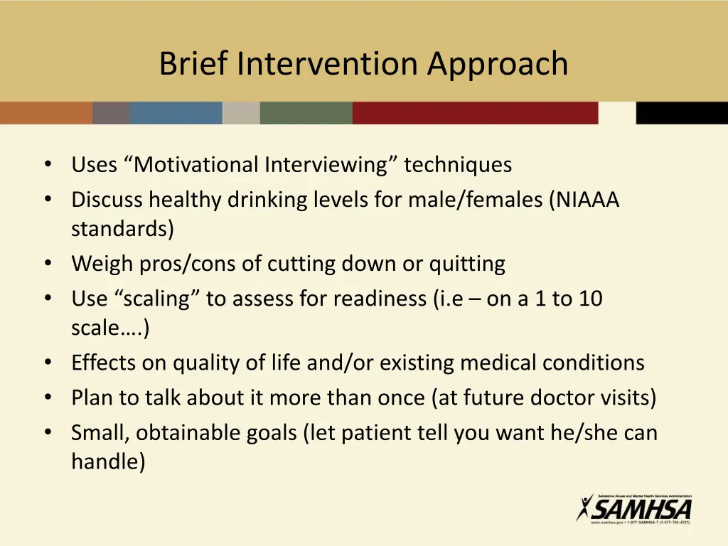 brief intervention approach
