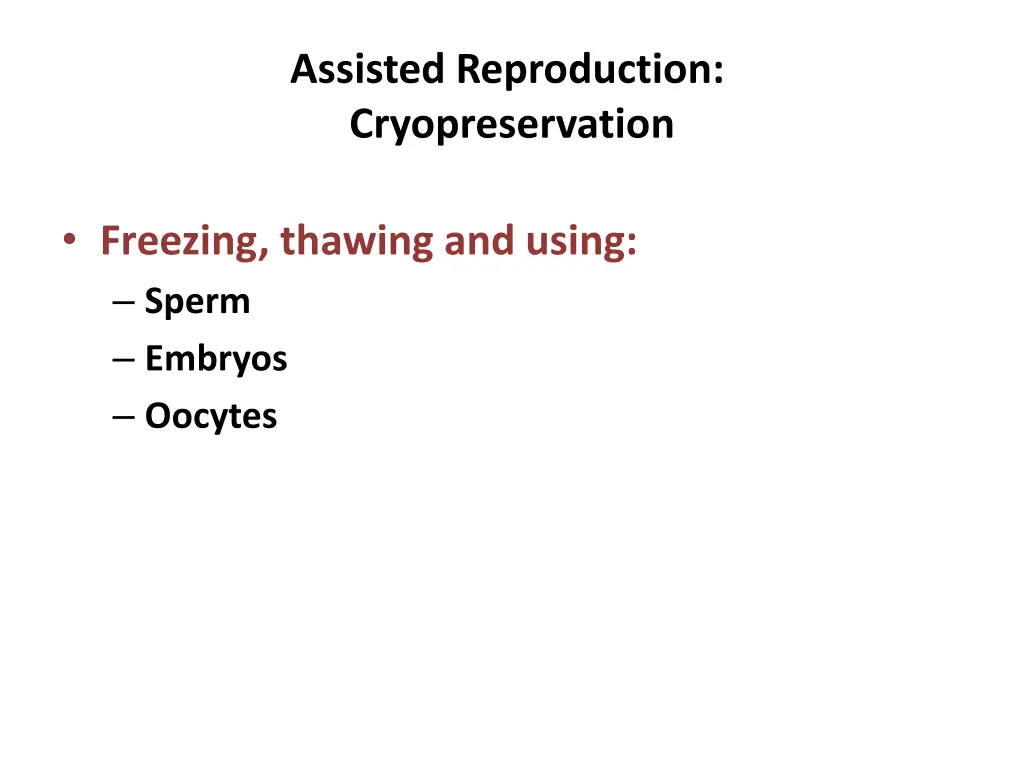 assisted reproduction cryopreservation