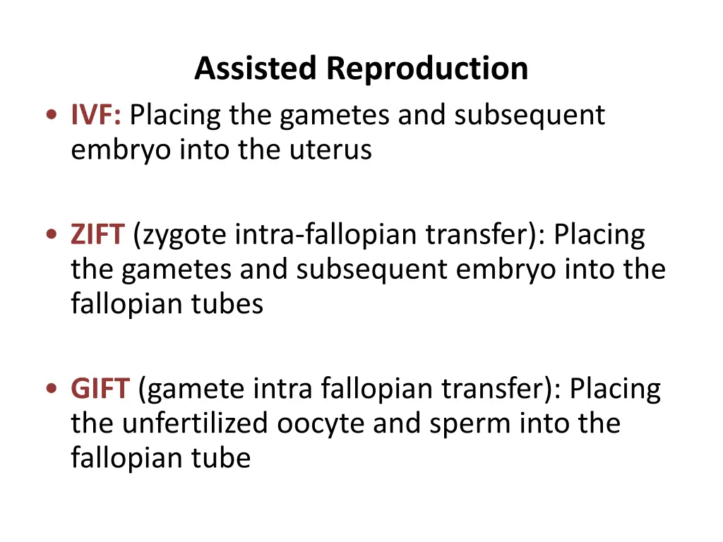 assisted reproduction ivf placing the gametes