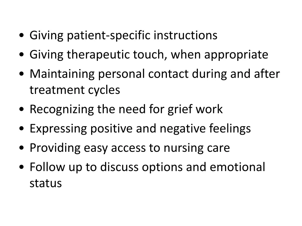 giving patient specific instructions giving