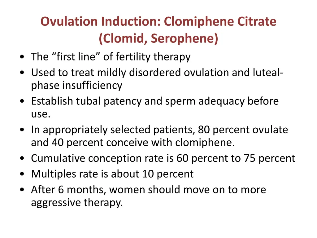 ovulation induction clomiphene citrate clomid