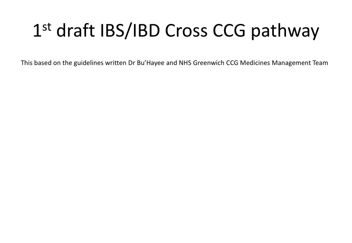 1 st draft ibs ibd cross ccg pathway