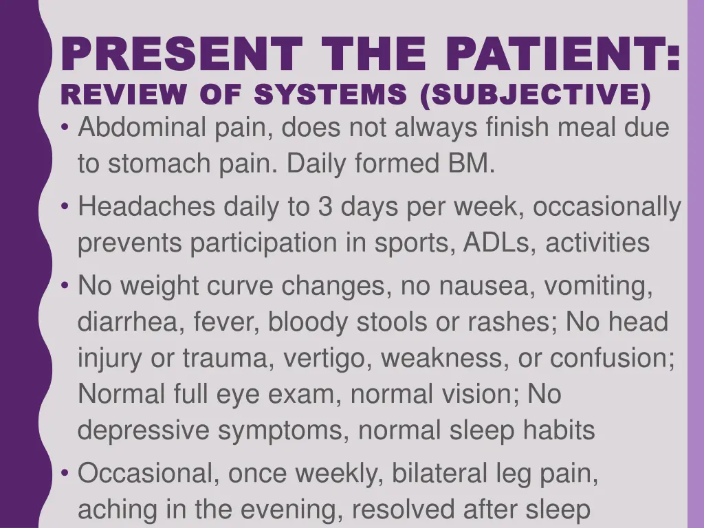 present the patient present the patient review