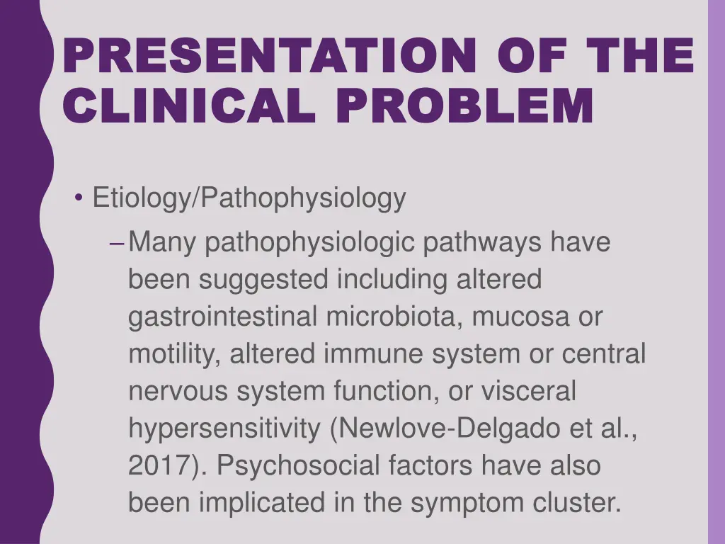presentation of the presentation of the clinical 1