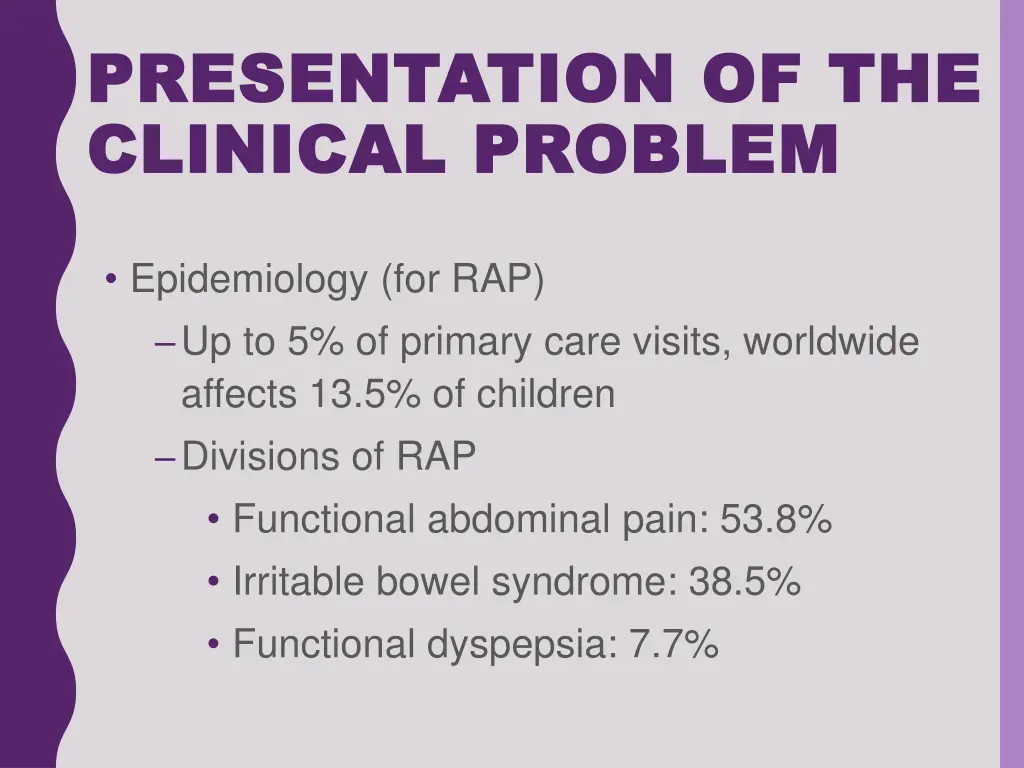 presentation of the presentation of the clinical