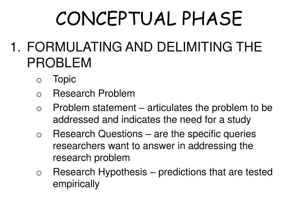 conceptual phase