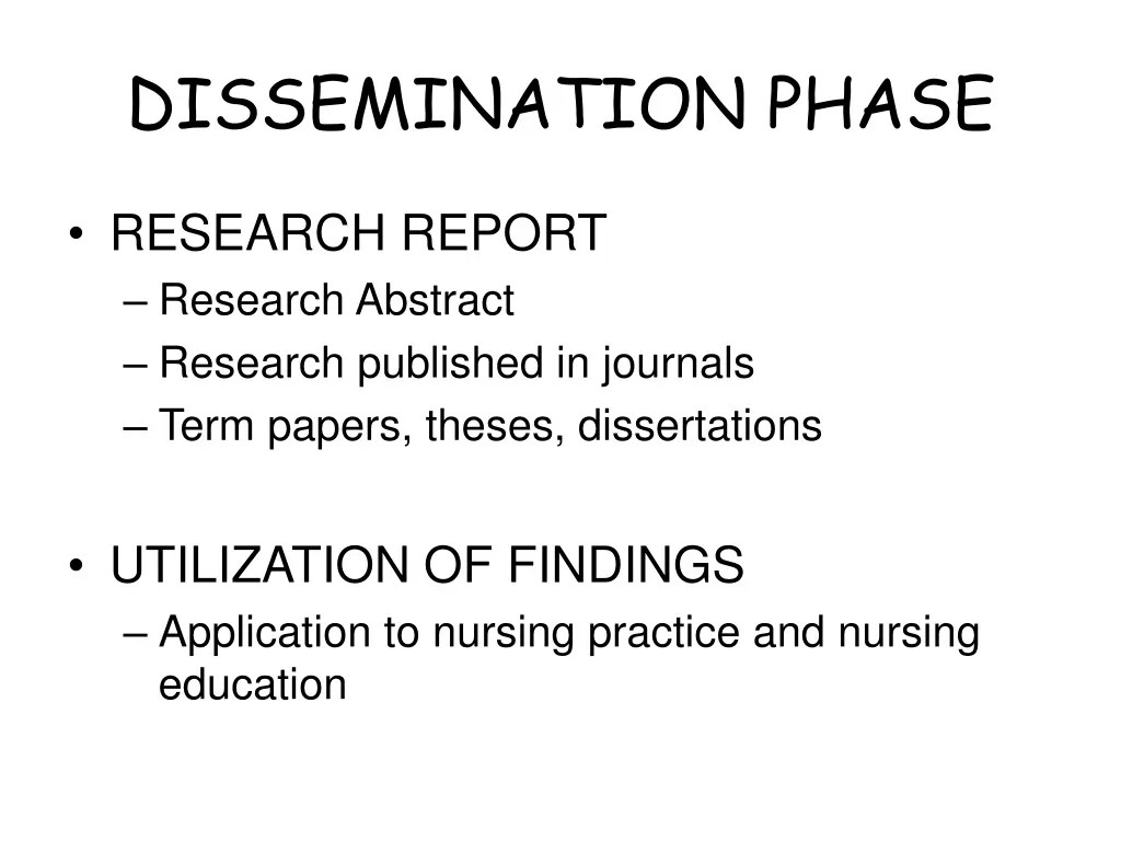 dissemination phase