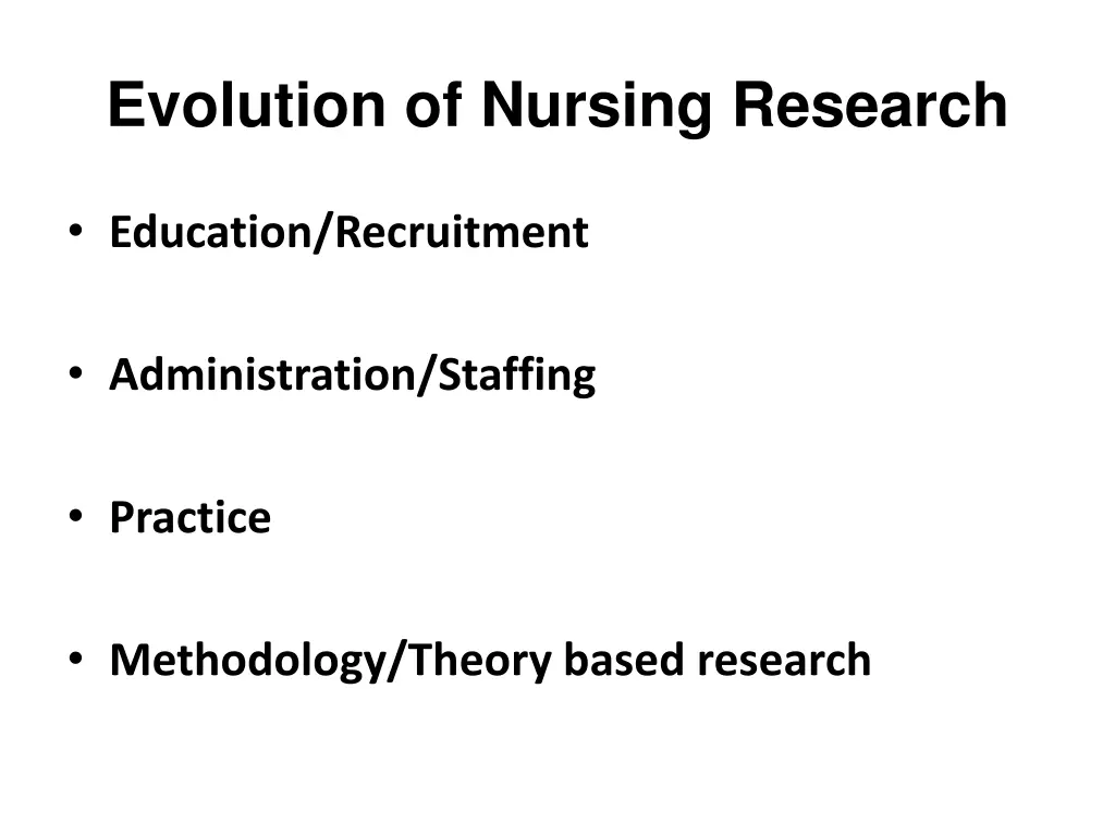 evolution of nursing research