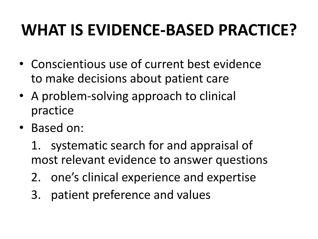what is evidence based practice 1
