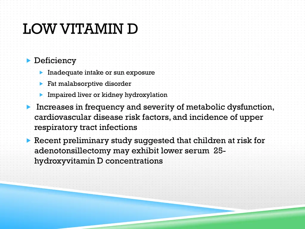 low vitamin d