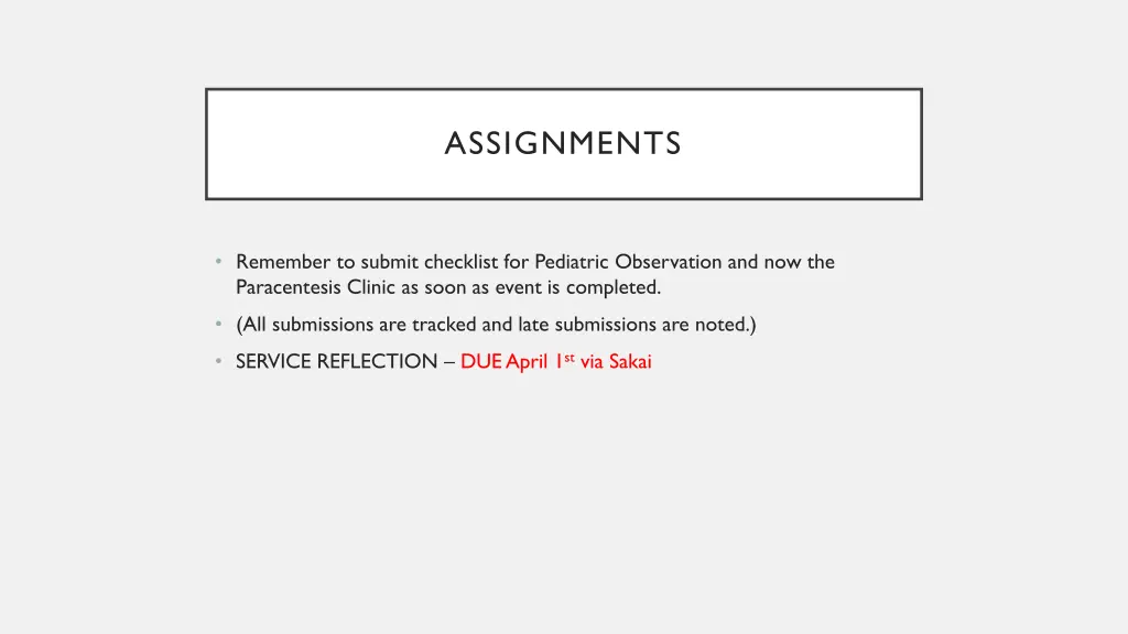 assignments