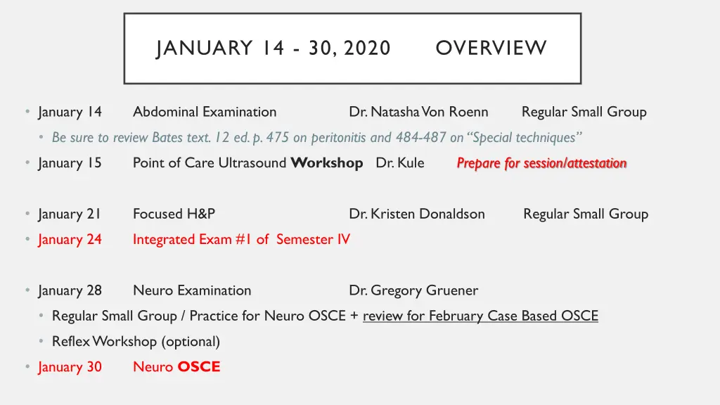 january 14 30 2020 overview