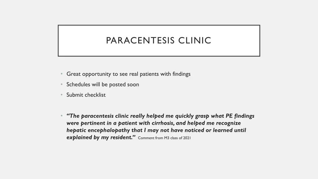 paracentesis clinic
