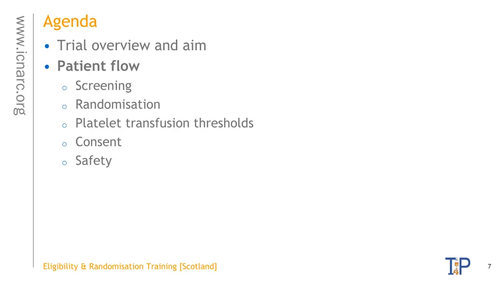 agenda trial overview and aim patient flow