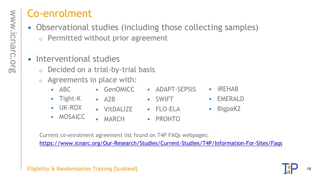 co enrolment observational studies including