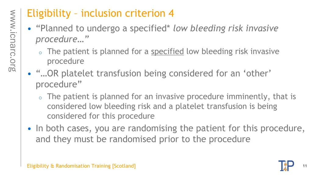 eligibility inclusion criterion 4 planned
