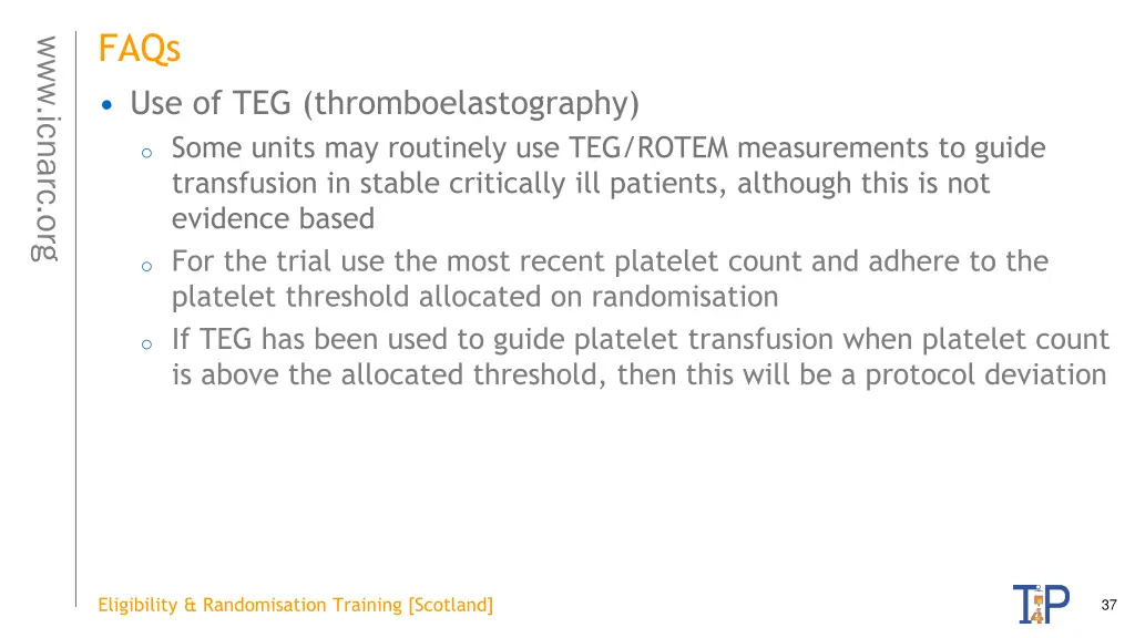 faqs use of teg thromboelastography o some units
