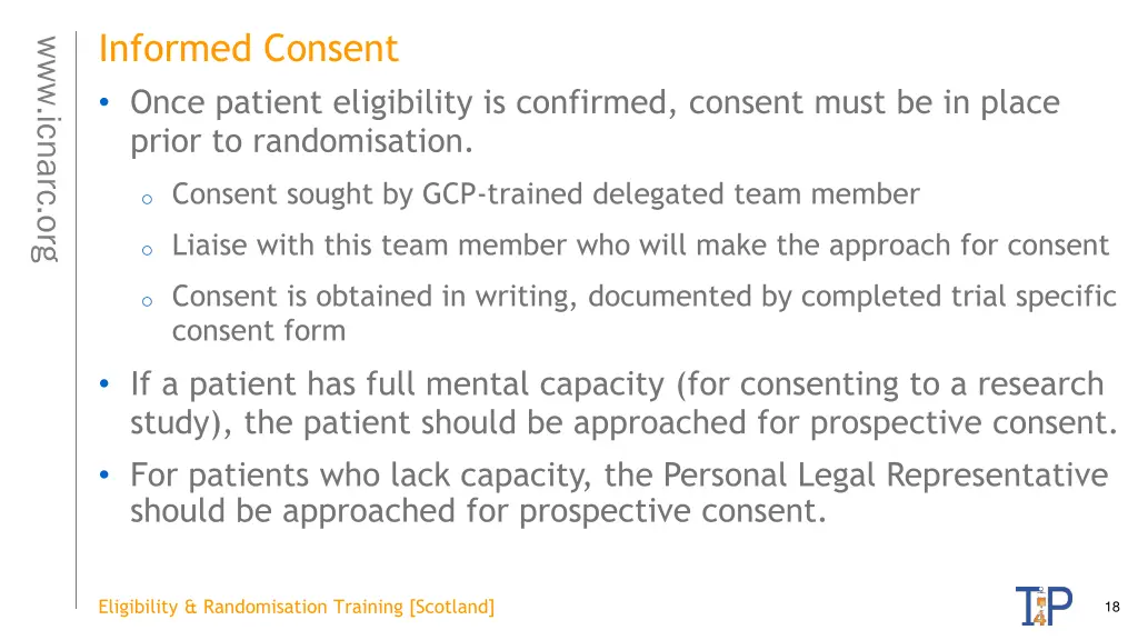informed consent once patient eligibility