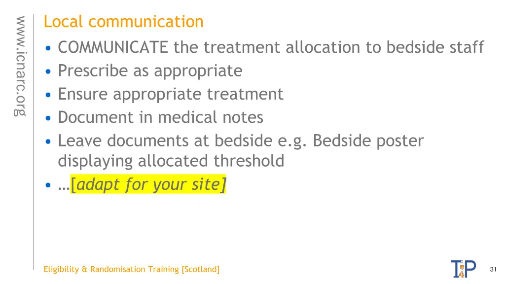 local communication communicate the treatment