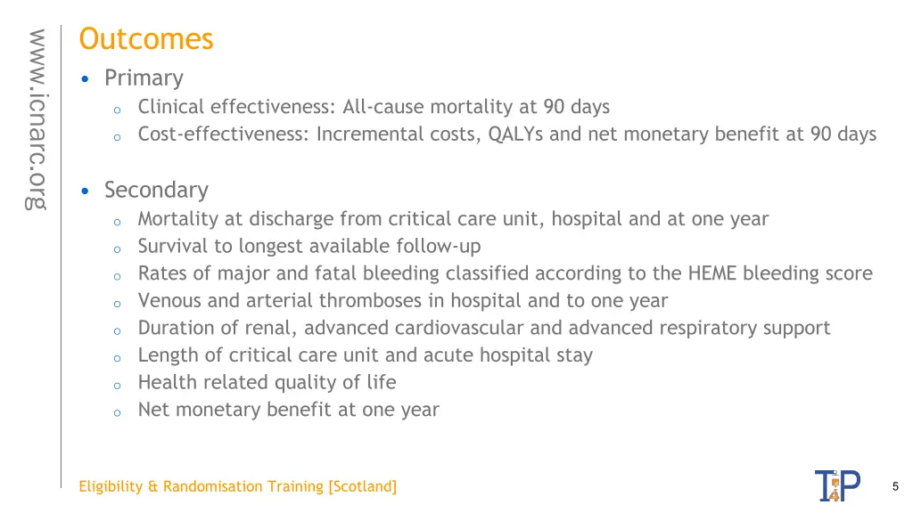 outcomes primary o clinical effectiveness