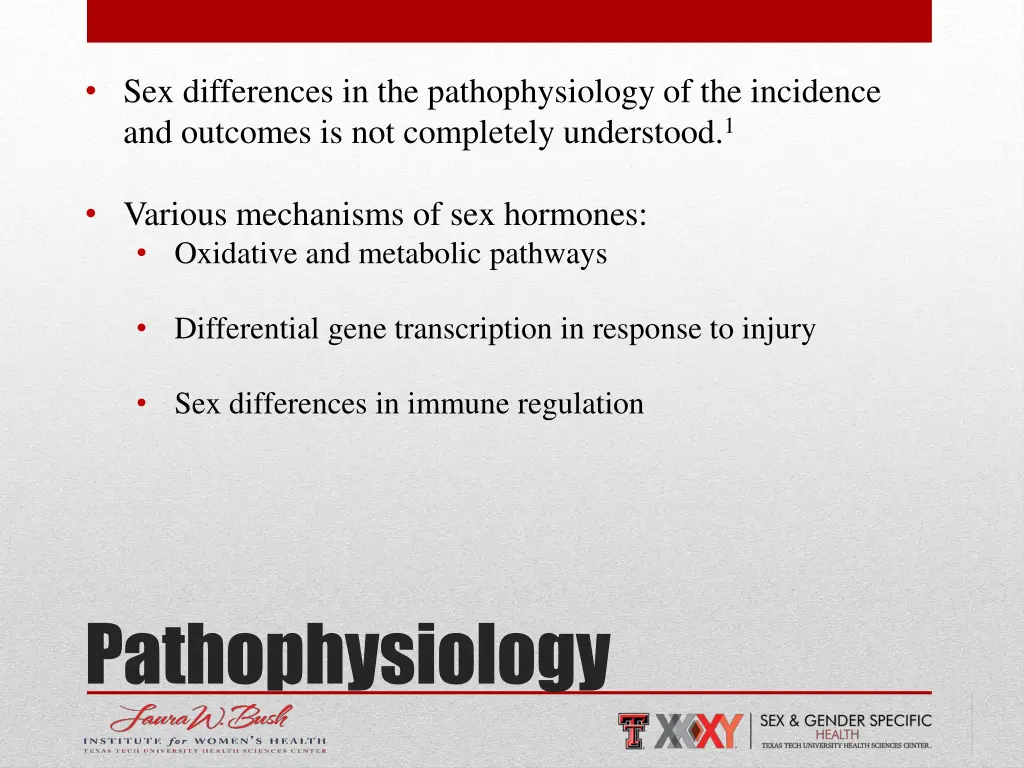 sex differences in the pathophysiology