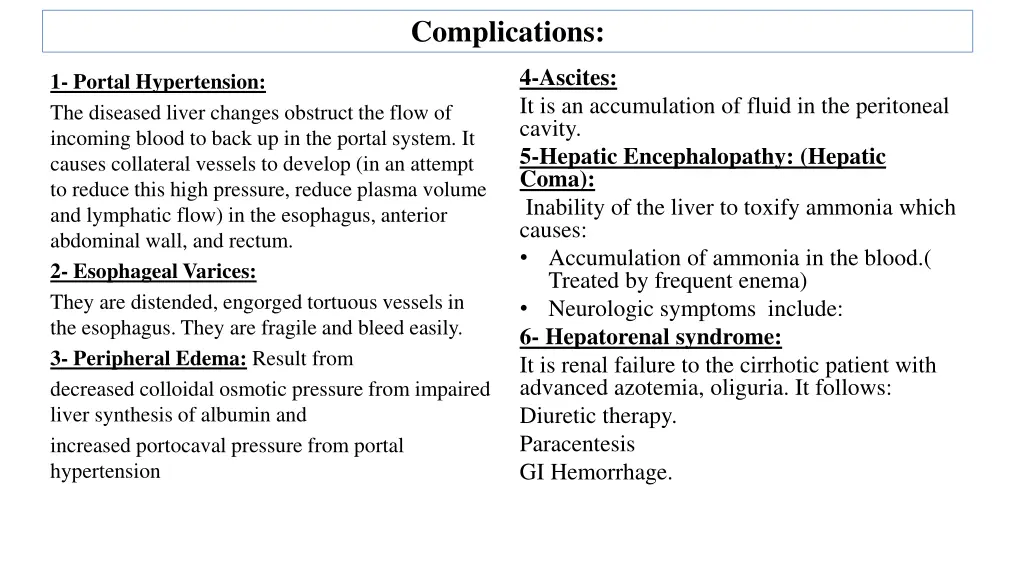 complications