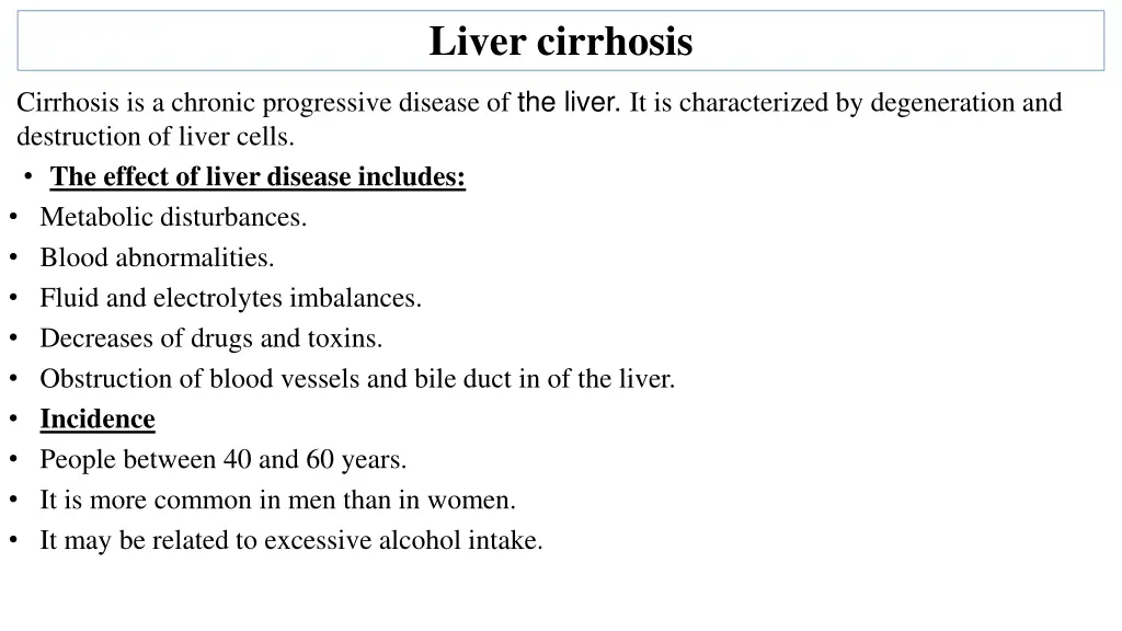 liver cirrhosis