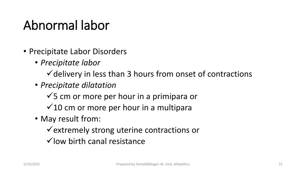 abnormal labor abnormal labor 11
