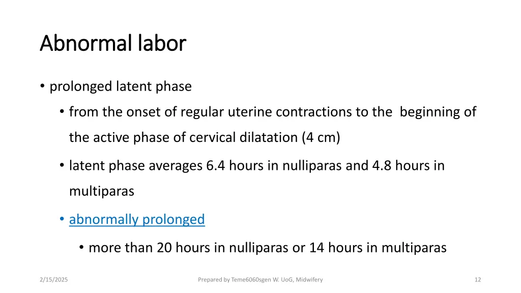 abnormal labor abnormal labor 2