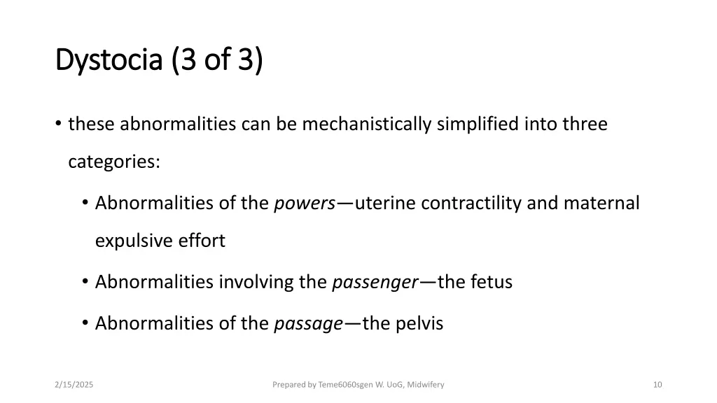dystocia dystocia 3 of 3