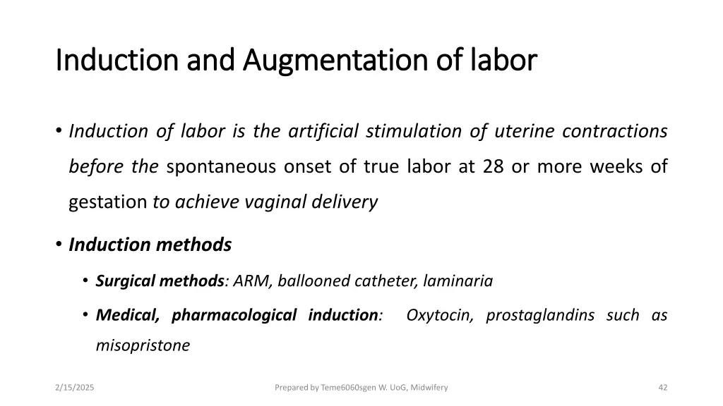 induction and augmentation of labor induction