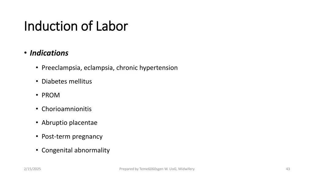 induction of labor induction of labor