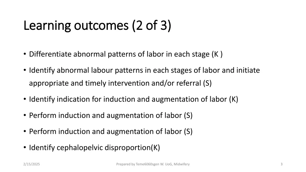 learning outcomes 2 of 3 learning outcomes 2 of 3